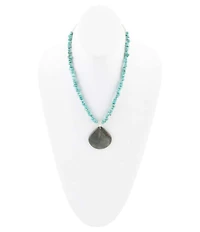 Barse Pueblo Blue Turquoise Magnesite and Jasper Sterling Silver Necklace