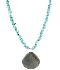 Barse Pueblo Blue Turquoise Magnesite and Jasper Sterling Silver Necklace