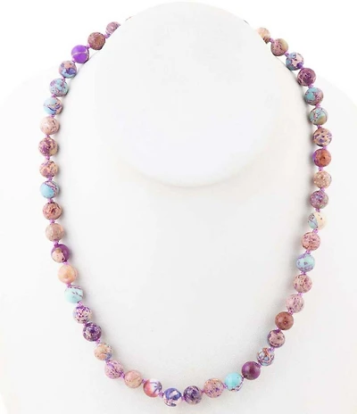 Barse Love Knots Purple Jasper Necklace