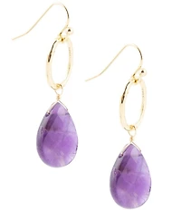 Barse Pretty Drops of Amazonite Golden Drop Earrings
