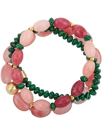 Barse Genuine Stone April Showers Stretch Bracelet Set