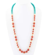 Barse Genuine Stone Beaded Long Strand Necklace