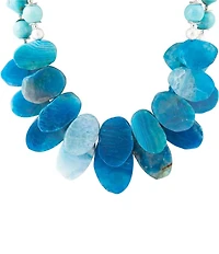 Barse New Haven Blue Agate Sterling Silver Strand Necklace