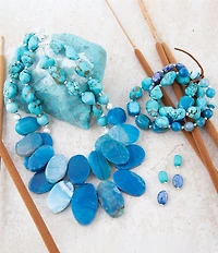 Barse New Haven Blue Agate Sterling Silver Strand Necklace