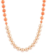 Barse Genuine Stone Bordeaux Color Block Long Strand Necklace