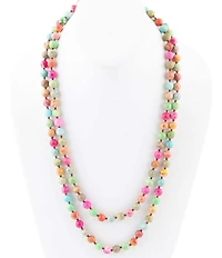 Barse Genuine Stone Bright Long Strand Necklace