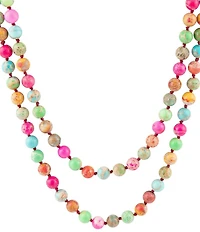 Barse Genuine Stone Bright Long Strand Necklace
