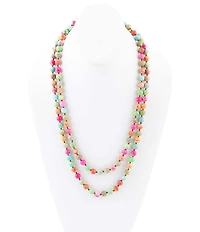 Barse Genuine Stone Bright Long Strand Necklace