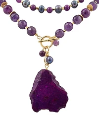 Barse Genuine Stone Celestial Shores Statement Necklace