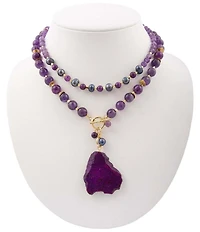 Barse Celestial Shores Genuine Stone Statement Necklace