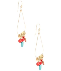 Barse Genuine Stone Copper Junction Chandelier Earrings