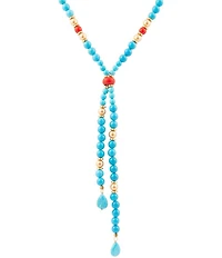 Barse Genuine Stone Copper Junction Lariat Necklace