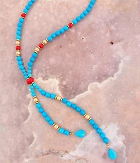 Barse Genuine Stone Copper Junction Lariat Necklace
