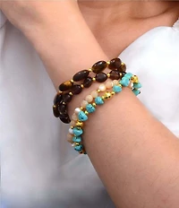 Barse Genuine Stone Desert Canyon Stretch Bracelet Set