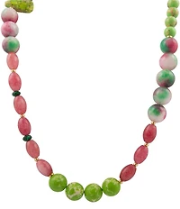 Barse Genuine Stone Fleur Beaded Long Strand Necklace