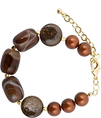 Barse Genuine Stone Mystic Terra Adjustable Bracelet