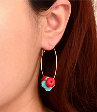 Barse Genuine Stone Rancho Guadalupe Hoop Earrings