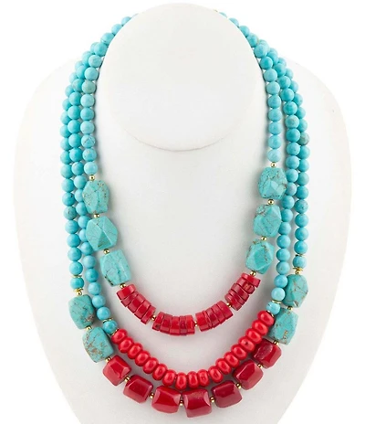 Barse Rancho Guadalupe Turquoise Short Multi Strand Necklace