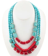 Barse Rancho Guadalupe Turquoise Short Multi Strand Necklace
