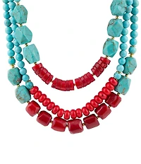 Barse Rancho Guadalupe Turquoise Short Multi Strand Necklace
