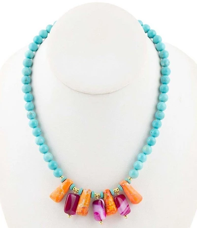 Barse Rancho Guadalupe Turquoise Short Beaded Necklace