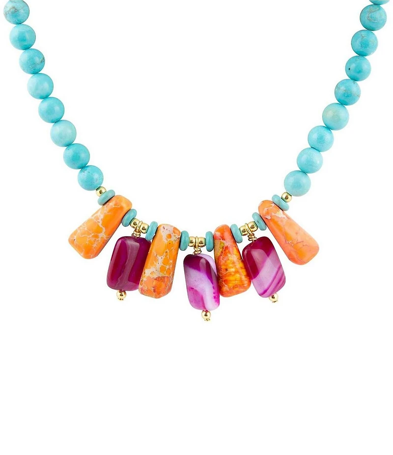 Barse Rancho Guadalupe Turquoise Short Beaded Necklace