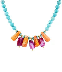 Barse Rancho Guadalupe Turquoise Short Beaded Necklace