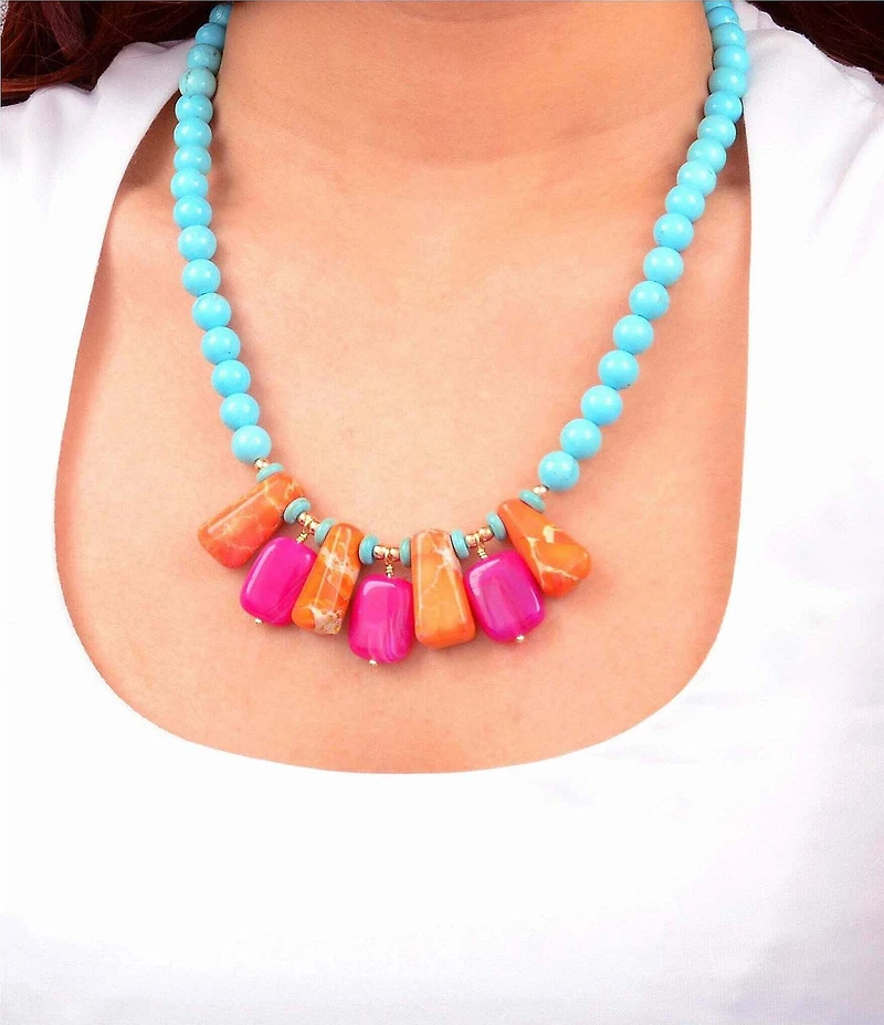 Barse Rancho Guadalupe Turquoise Short Beaded Necklace