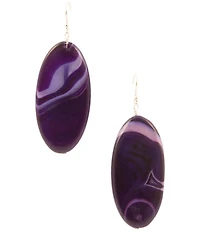 Barse Genuine Stone Seville Slab Statement Earrings