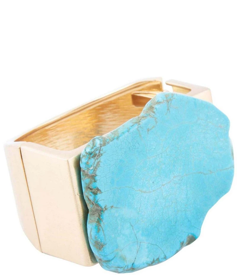 Barse Genuine Magnesite Stone Slab Hinge Bracelet