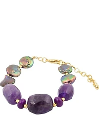 Barse Genuine Stone Twilight Tides Adjustable Bracelet