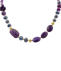 Barse Genuine Stone Twilight Tides Collar Necklace