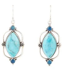 Barse Genuine Turquoise and Apatite Tide & Sky Drop Earrings