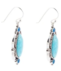 Barse Genuine Turquoise and Apatite Tide & Sky Drop Earrings