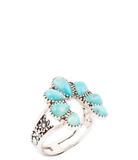 Barse Genuine Turquoise Squash Blossom Statement Ring