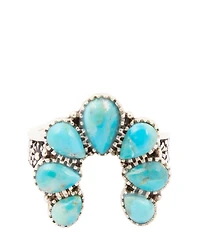 Barse Genuine Turquoise Squash Blossom Statement Ring