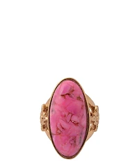 Barse Golden and Fuchsia Magnesite Berry Glow Statement Ring