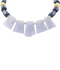 Barse Golden And Genuine Stone Desert Sky Statement Necklace