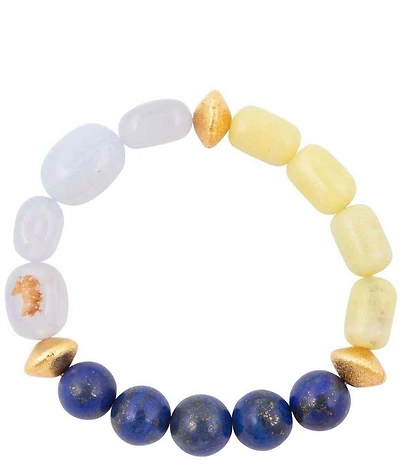 Barse Desert Sky Genuine Stone Beaded Resort Stretch Bracelet