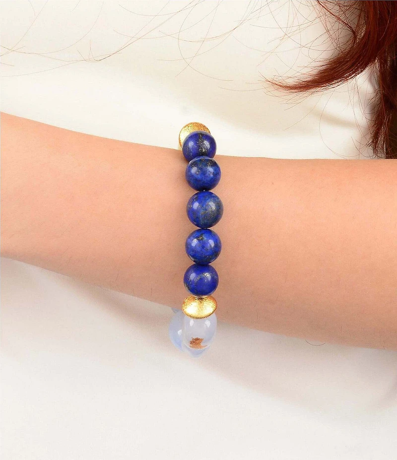 Barse Desert Sky Genuine Stone Beaded Resort Stretch Bracelet