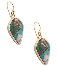 Barse Golden And Genuine Stone Earthbound Luxe Drop Earrings