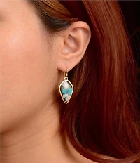 Barse Golden And Genuine Stone Earthbound Luxe Drop Earrings