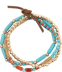 Barse Marfa Genuine Stone Beaded Stretch Bracelet Set