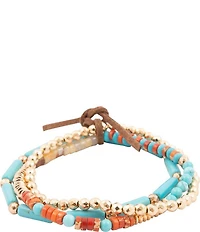 Barse Marfa Genuine Stone Beaded Stretch Bracelet Set
