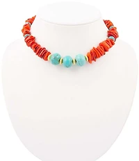 Barse Taos Genuine Stone Statement Collar Necklace