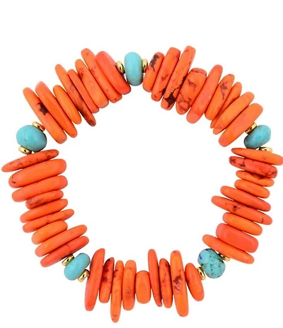 Barse Taos Genuine Stone Beaded Stretch Bracelet
