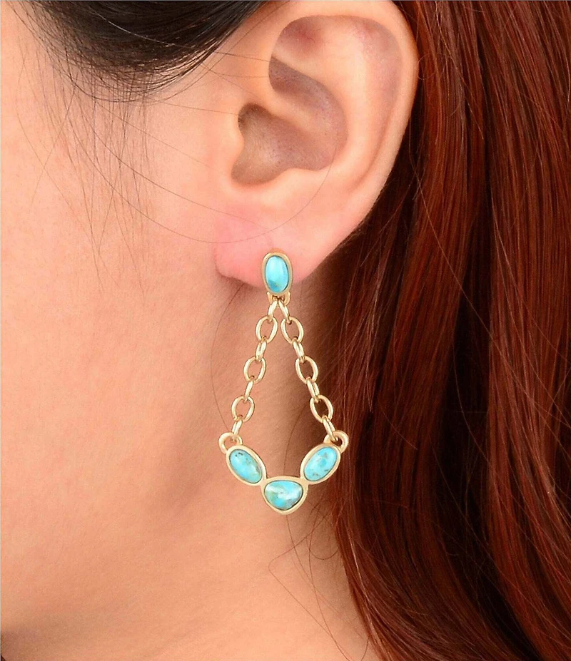 Barse Albuquerque Genuine Turquoise Chandelier Earrings