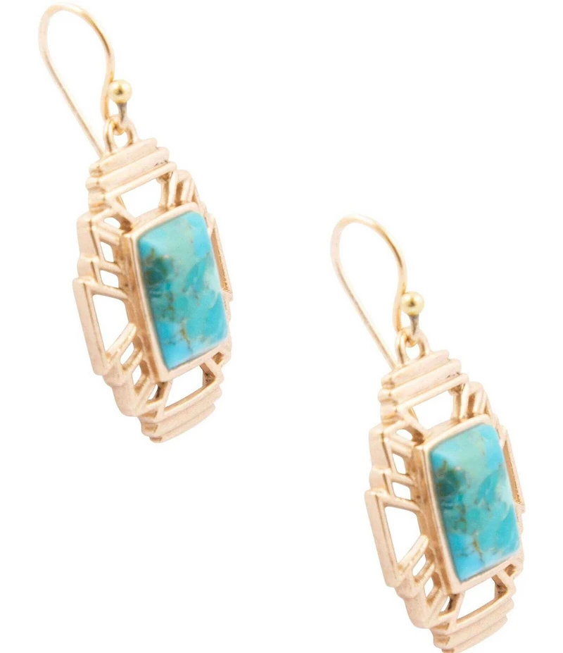 Barse Mojave Genuine Turquoise Drop Earrings