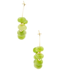 Barse Golden and Green Jade Citrus Tide Hoop Earrings