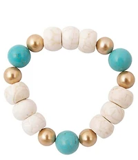 Barse Golden And Magnesite Blue Mesa Stretch Bracelet